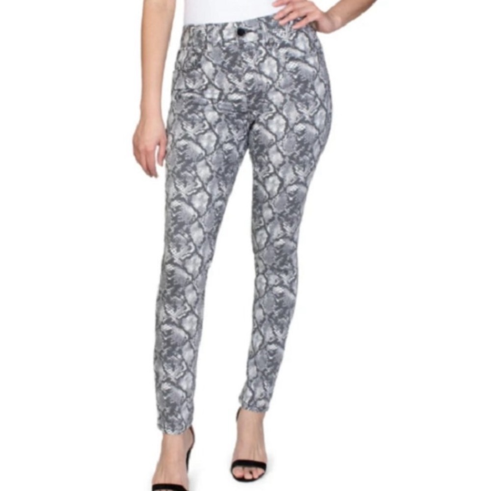 Seven7 high rise skinny jeans snakeskin pattern size 14